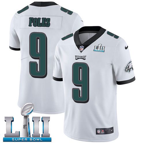 Men Philadelphia Eagles #9 Foles White Limited 2018 Super Bowl NFL Jerseys